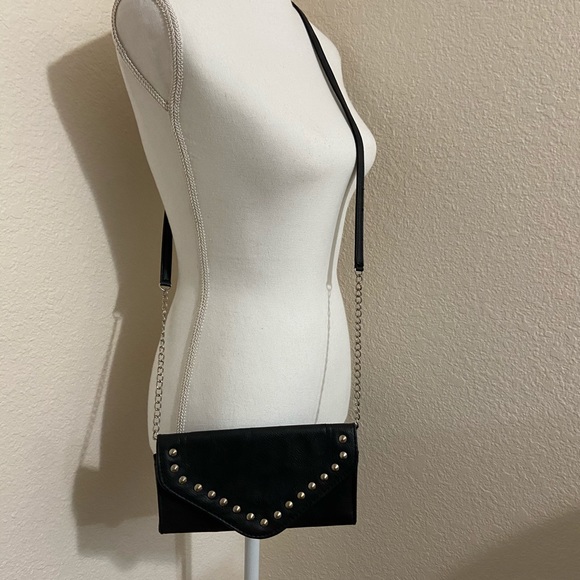 Black and silver studded crossbody purse - Picture 3 of 11
